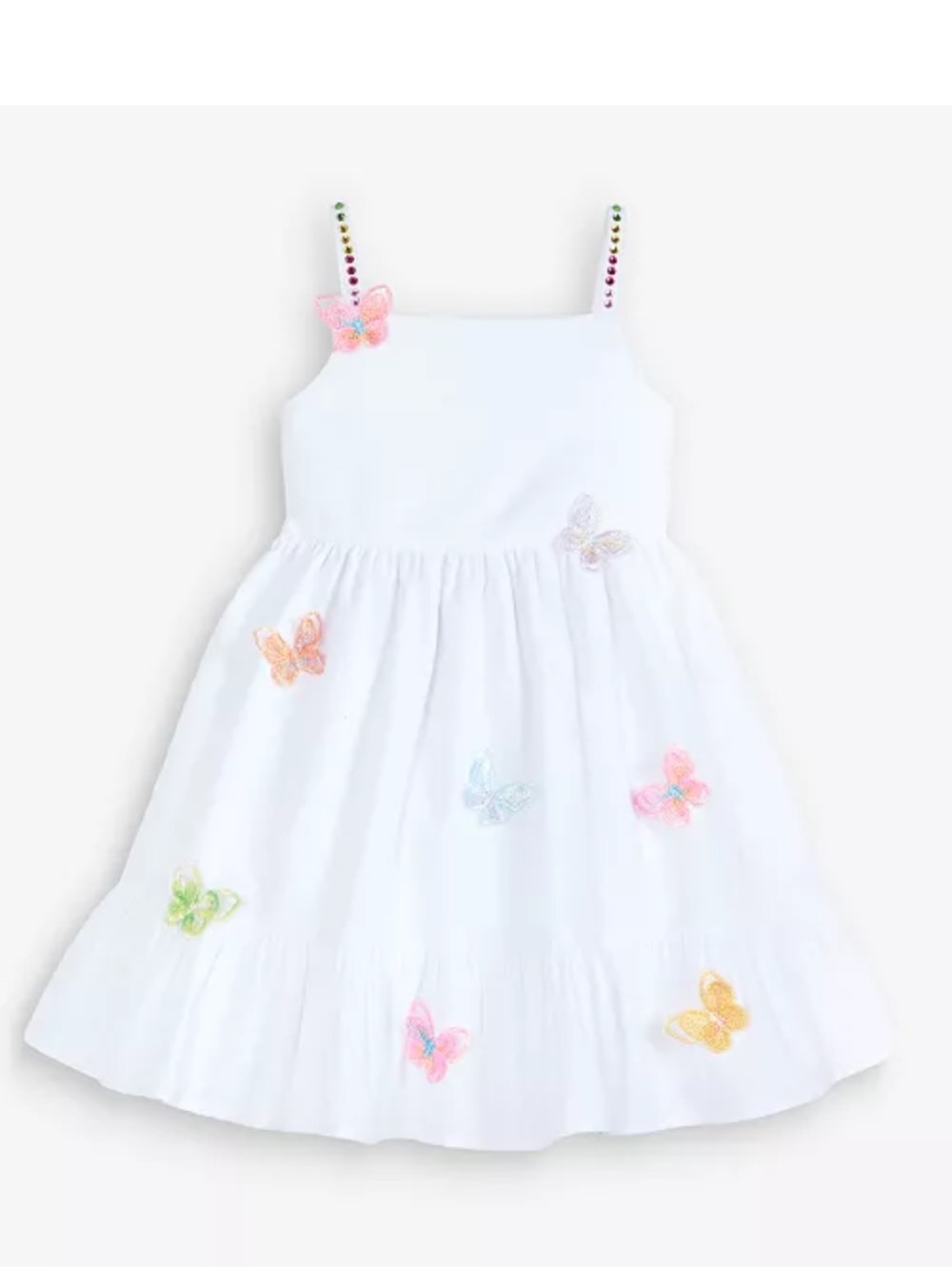 Blueberi Boulevard Girls' 6x Dimensional Butterfly Dress White